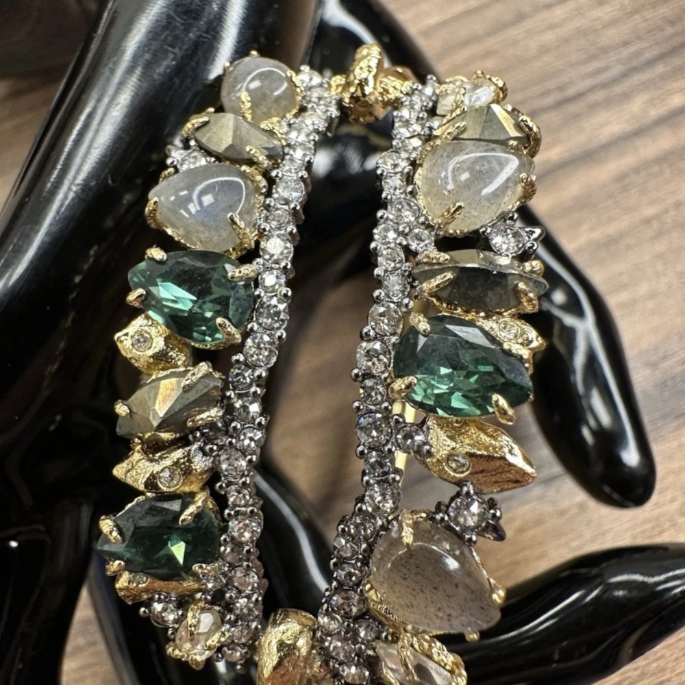 Alexis Bittar Multicolor Swarovski Crystal Bracelet in gold tone setting - Picture 7 of 11